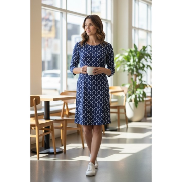 J. McLaughlin Dresses & Skirts - J.Mclaughlin Navy Chambray Mega Palm Spring Women's M Coastal Resort‎ New